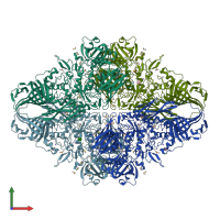 PDB entry 1jz5 coloured by chain, front view.