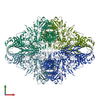 PDB entry 1jz7 coloured by chain, front view.