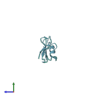 PDB entry 1jza coloured by chain, side view.