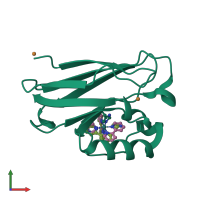 PDB entry 1jze coloured by chain, front view.
