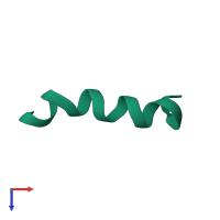 PDB entry 1jzp coloured by chain, top view.