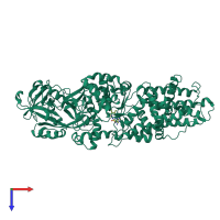 PDB entry 1jzq coloured by chain, top view.