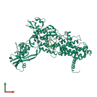 PDB entry 1jzs coloured by chain, front view.
