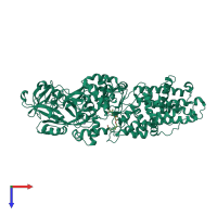 PDB entry 1jzs coloured by chain, top view.