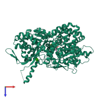 PDB entry 1k06 coloured by chain, top view.