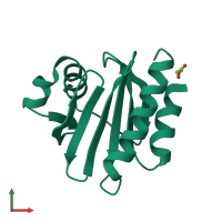 PDB entry 1k0k coloured by chain, front view.