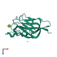 PDB entry 1k12 coloured by chain, top view.