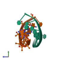 PDB entry 1k1h coloured by chain, side view.