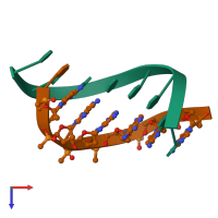 PDB entry 1k1h coloured by chain, top view.