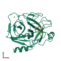 PDB entry 1k1p coloured by chain, front view.