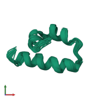 PDB entry 1k1v coloured by chain, ensemble of 20 models, front view.