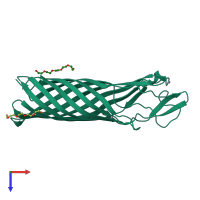 PDB entry 1k24 coloured by chain, top view.