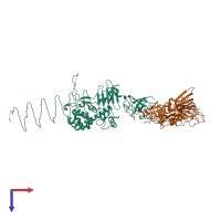 PDB entry 1k28 coloured by chain, top view.