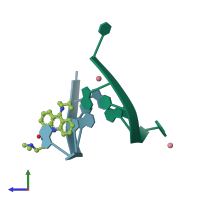 PDB entry 1k2l coloured by chain, side view.
