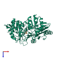 PDB entry 1k2y coloured by chain, top view.