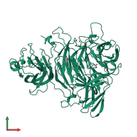 PDB entry 1k3i coloured by chain, front view.