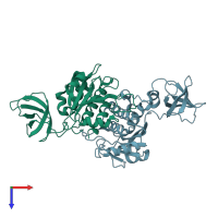 PDB entry 1k3r coloured by chain, top view.