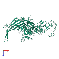 PDB entry 1k3v coloured by chain, top view.