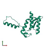 PDB entry 1k46 coloured by chain, front view.