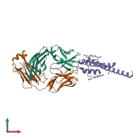 PDB entry 1k4c coloured by chain, front view.
