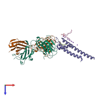 PDB entry 1k4c coloured by chain, top view.