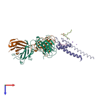 PDB entry 1k4d coloured by chain, top view.