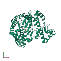 PDB entry 1k4g coloured by chain, front view.