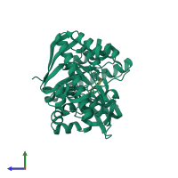 PDB entry 1k4h coloured by chain, side view.