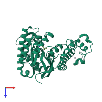 PDB entry 1k4h coloured by chain, top view.