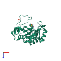 PDB entry 1k4l coloured by chain, top view.