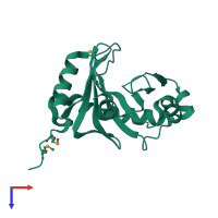 PDB entry 1k4n coloured by chain, top view.