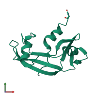PDB entry 1k58 coloured by chain, front view.
