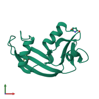 PDB entry 1k5b coloured by chain, front view.