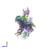 PDB entry 1k5d coloured by chain, side view.