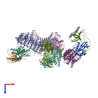 PDB entry 1k5d coloured by chain, top view.