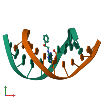 PDB entry 1k5f coloured by chain, front view.