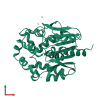 PDB entry 1k5p coloured by chain, front view.