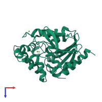 PDB entry 1k5p coloured by chain, top view.