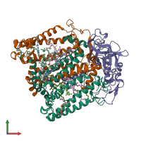 PDB entry 1k6l coloured by chain, front view.