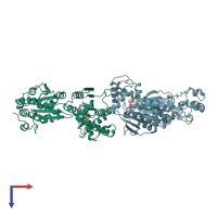 PDB entry 1k6m coloured by chain, top view.