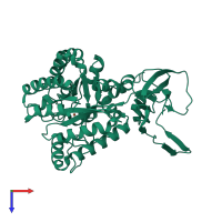 PDB entry 1k6w coloured by chain, top view.
