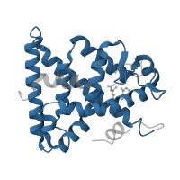 The deposited structure of PDB entry 1k74 contains 1 copy of Pfam domain PF00104 (Ligand-binding domain of nuclear hormone receptor) in Retinoic acid receptor RXR-alpha. Showing 1 copy in chain A.