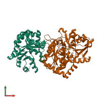 PDB entry 1k7x coloured by chain, front view.