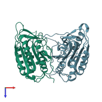 PDB entry 1k86 coloured by chain, top view.