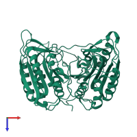 Caspase-7 subunit p20 in PDB entry 1k86, assembly 1, top view.