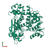 PDB entry 1k89 coloured by chain, front view.