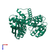 PDB entry 1k89 coloured by chain, top view.