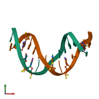 PDB entry 1k8l coloured by chain, front view.