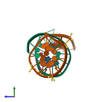 PDB entry 1k8l coloured by chain, side view.