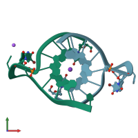 PDB entry 1k8p coloured by chain, front view.